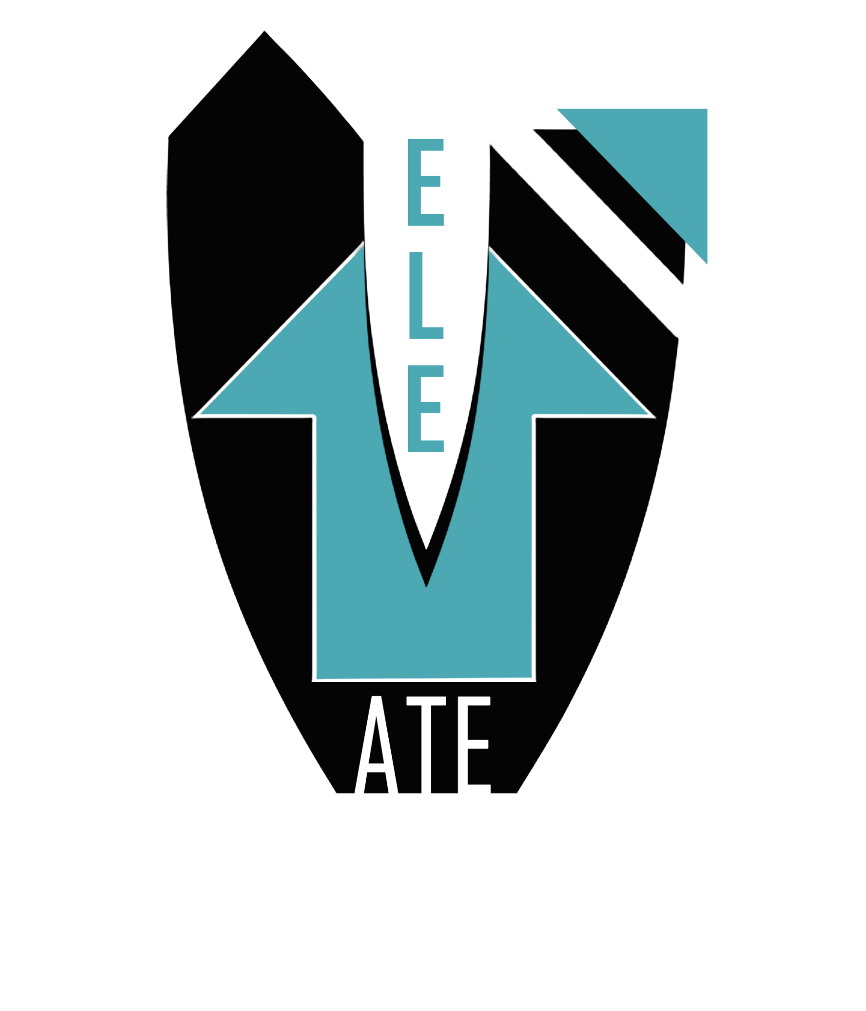 Original teal and black Elevate V with the letters E L E and A T E